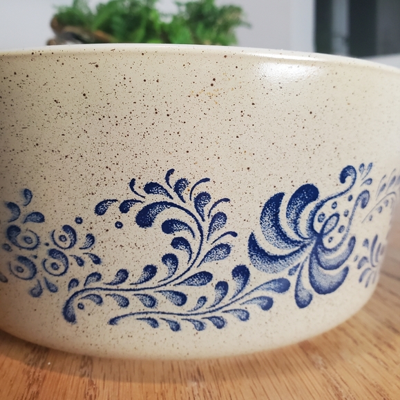 Vintage PYREX Homestead Pattern Casserole Dish | Blue and Tan 475-B 2.5 litres - Picture 10 of 16